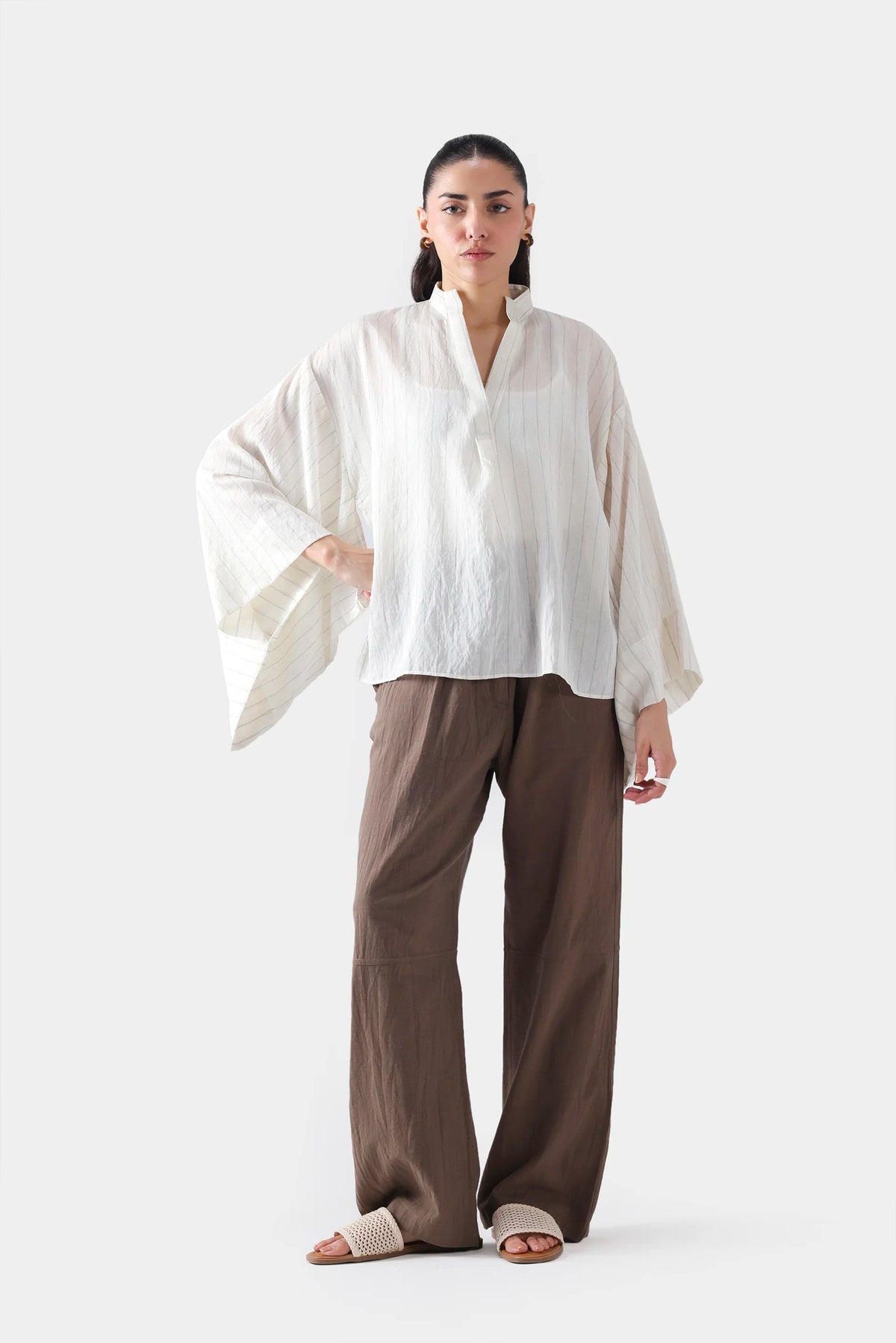 Pin Striped Kimono - Cougar Clothing
