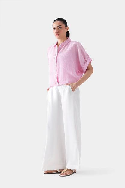 Pleated Pants With Asymmetrical Waist - Cougar Clothing