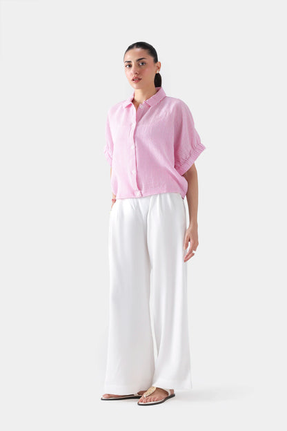 Pleated Pants With Asymmetrical Waist - Cougar Clothing