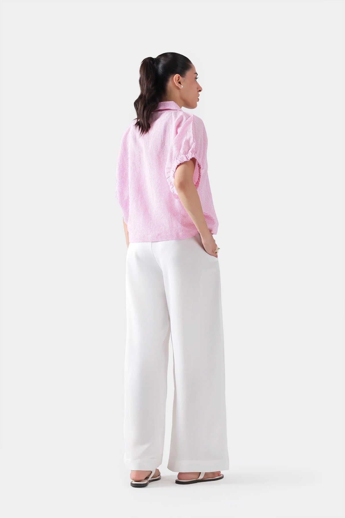 Pleated Pants With Asymmetrical Waist - Cougar Clothing
