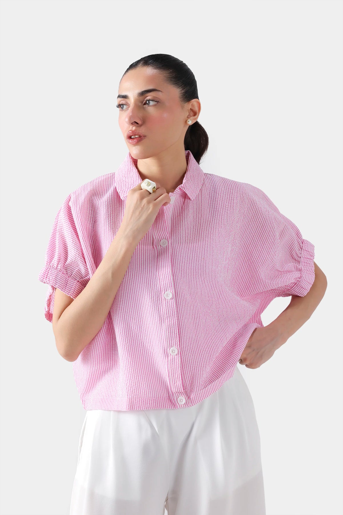 Kimono Shirt With Elasticated Sleeves - Cougar Clothing