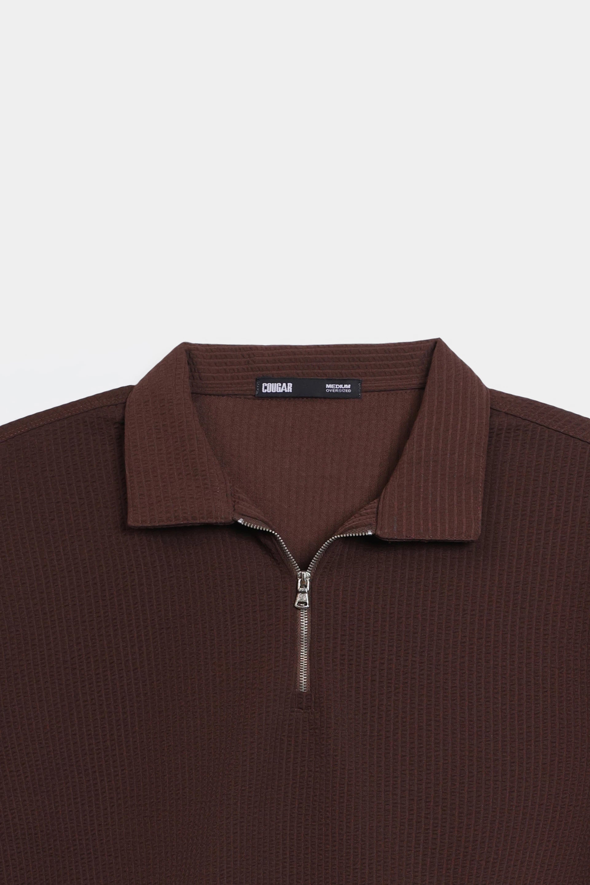 Oversized Seersucker Polo - Cougar Clothing