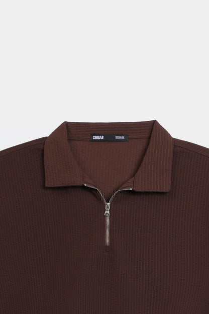 Oversized Seersucker Polo - Cougar Clothing