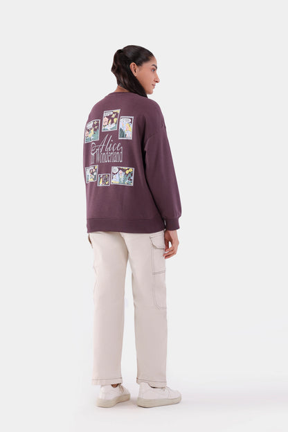 Postage Stamps Print Graphic Sweatshirt - Cougar Clothing