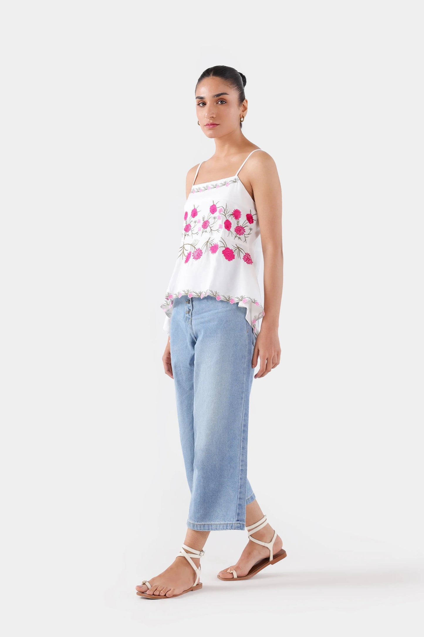 Embroidered Strappy Peplum - Cougar Clothing