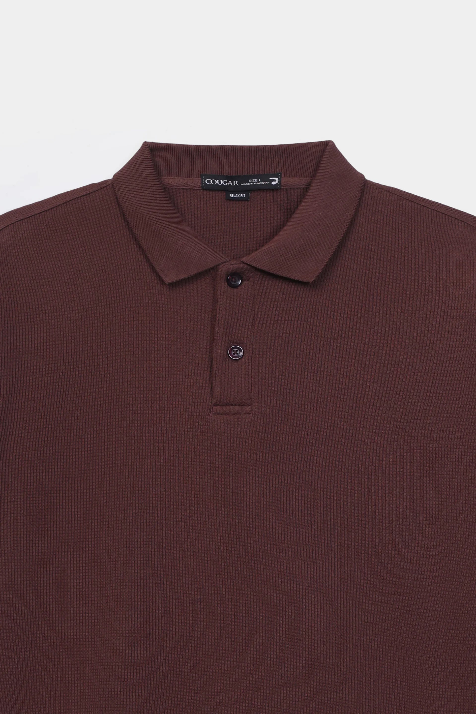 Relaxed Waffle Knit Polo - Cougar Clothing