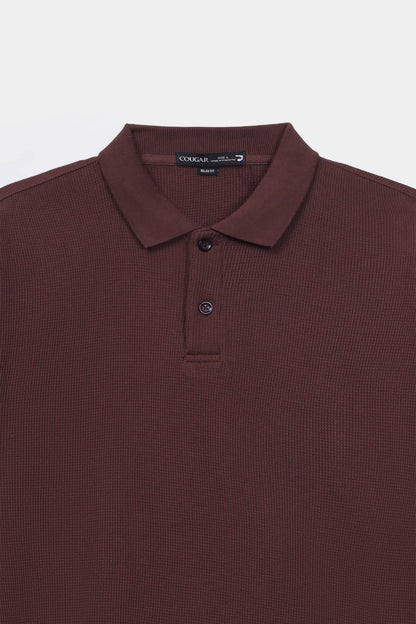 Relaxed Waffle Knit Polo - Cougar Clothing