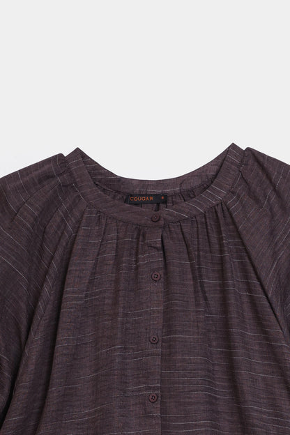 Top With Puff Sleeves - Cougar Clothing