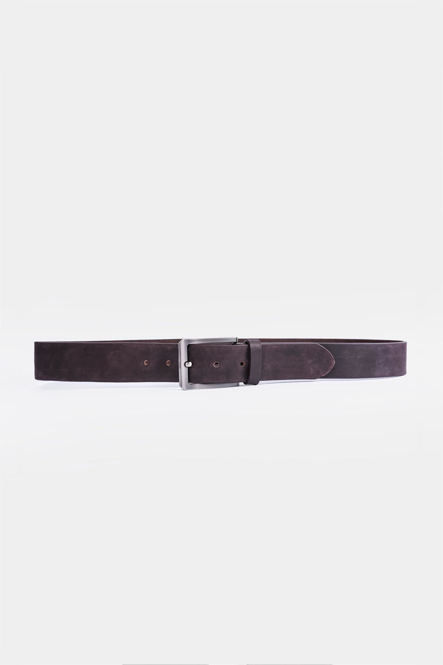 Basic Leather Belt With Silver Tone Buckle - Cougar Clothing