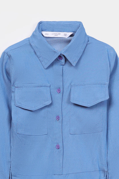 Flap Pocket Chambray Jumpsuit - Cougar Clothing