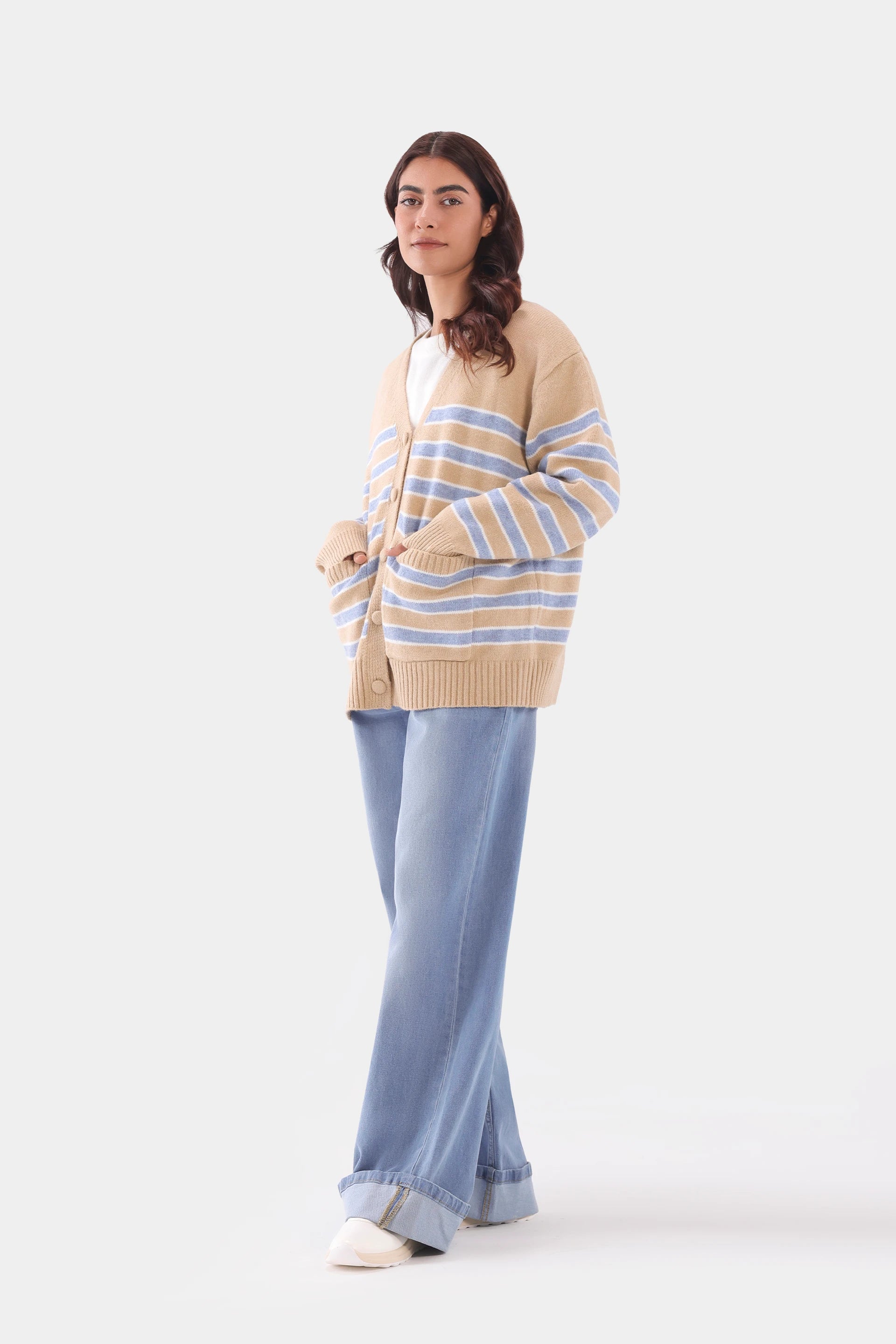 Contrast Striped Cardigan - Cougar Clothing