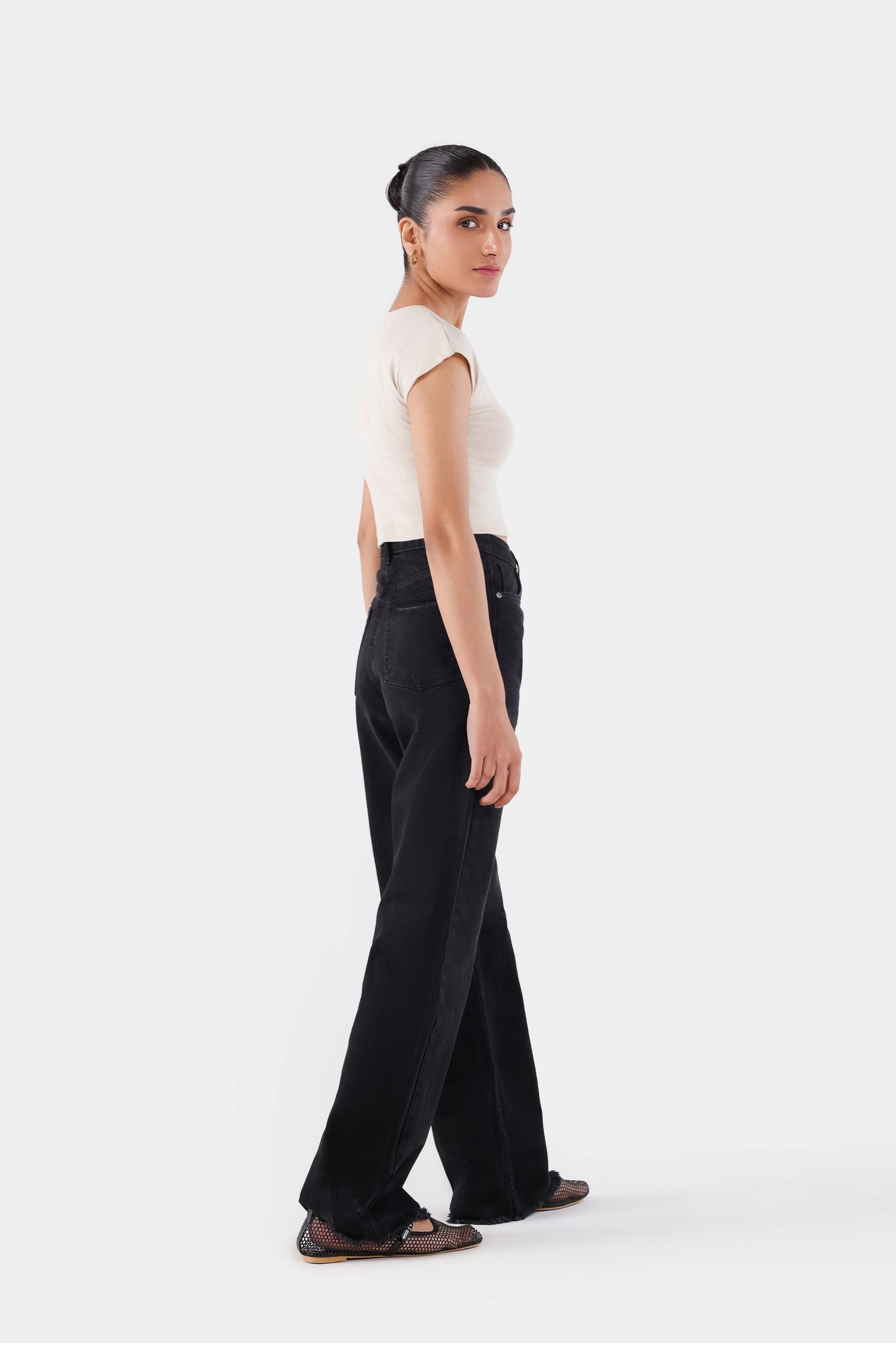Frayed Hem Straight Fit Jeans - Cougar Clothing