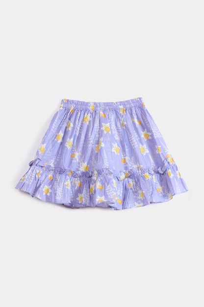 Frilled Printed Shorts - Cougar Clothing