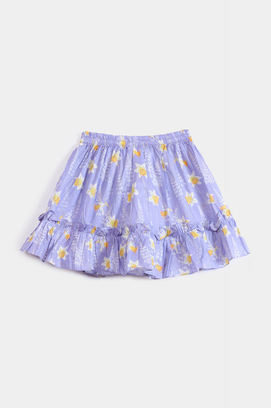 Frilled Printed Shorts - Cougar Clothing