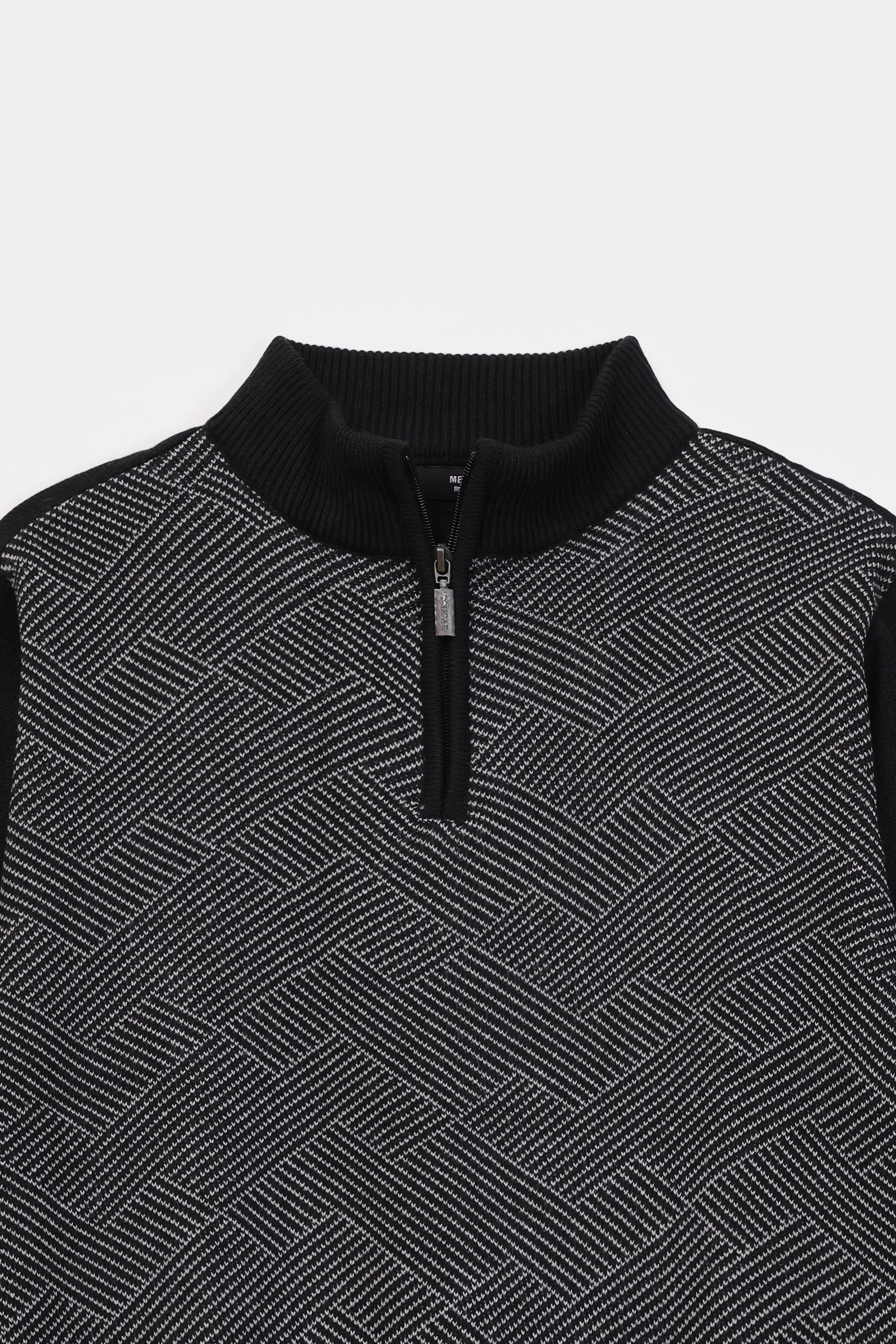 Contrast Sleeved Textured Sweater - Cougar Clothing