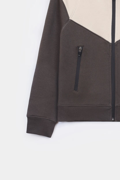 Color Block Zipper Hoodie - Cougar Clothing