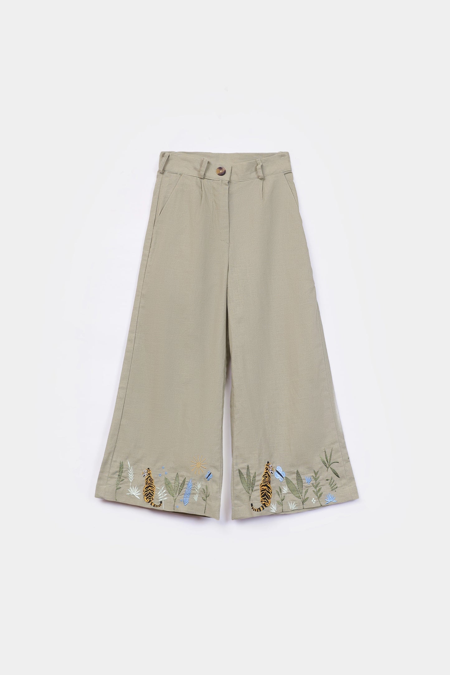 Embroidered Irish Cotton Trousers - Cougar Clothing