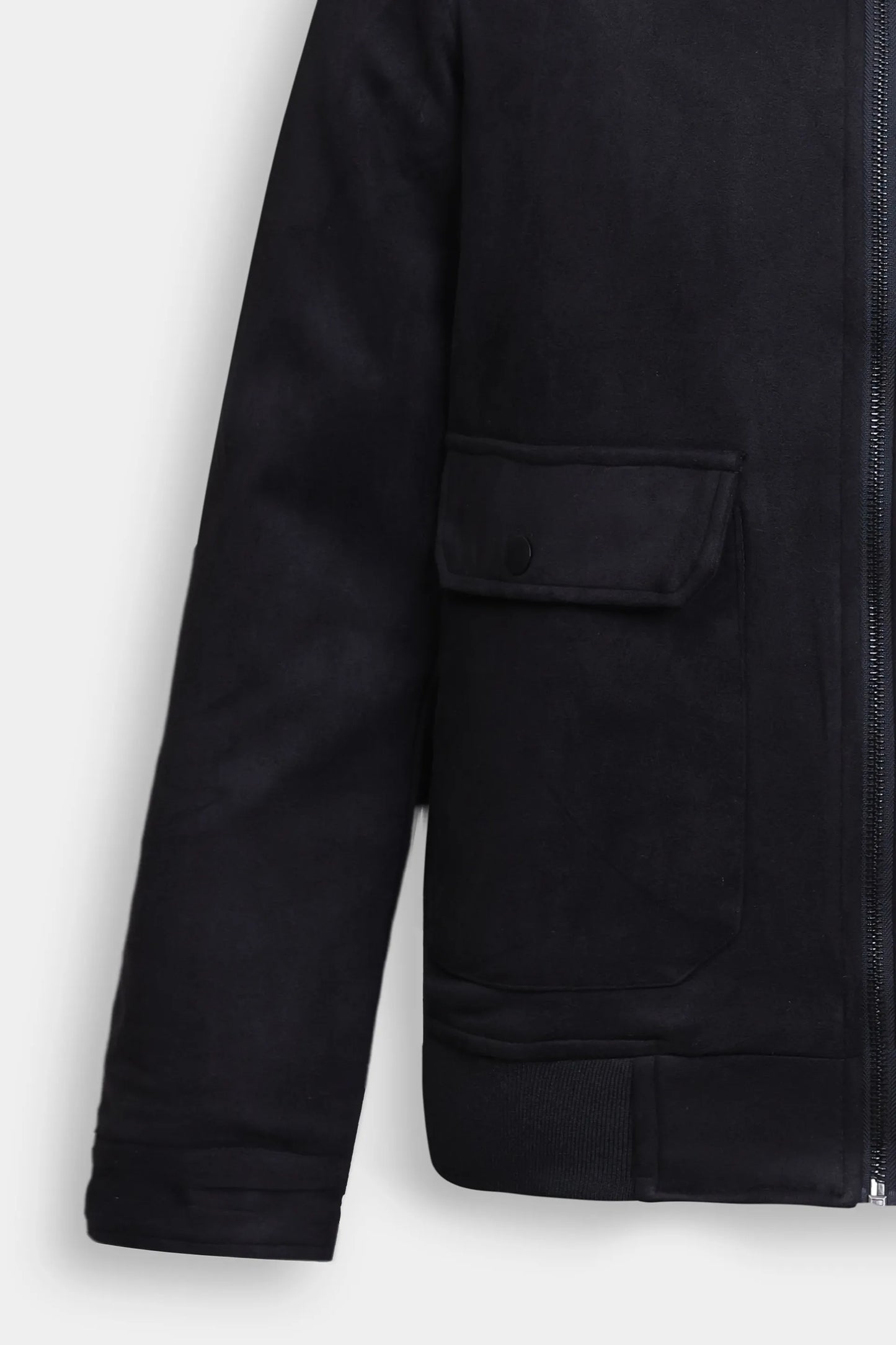 Faux Suede Mock Neck Jacket - Cougar Clothing