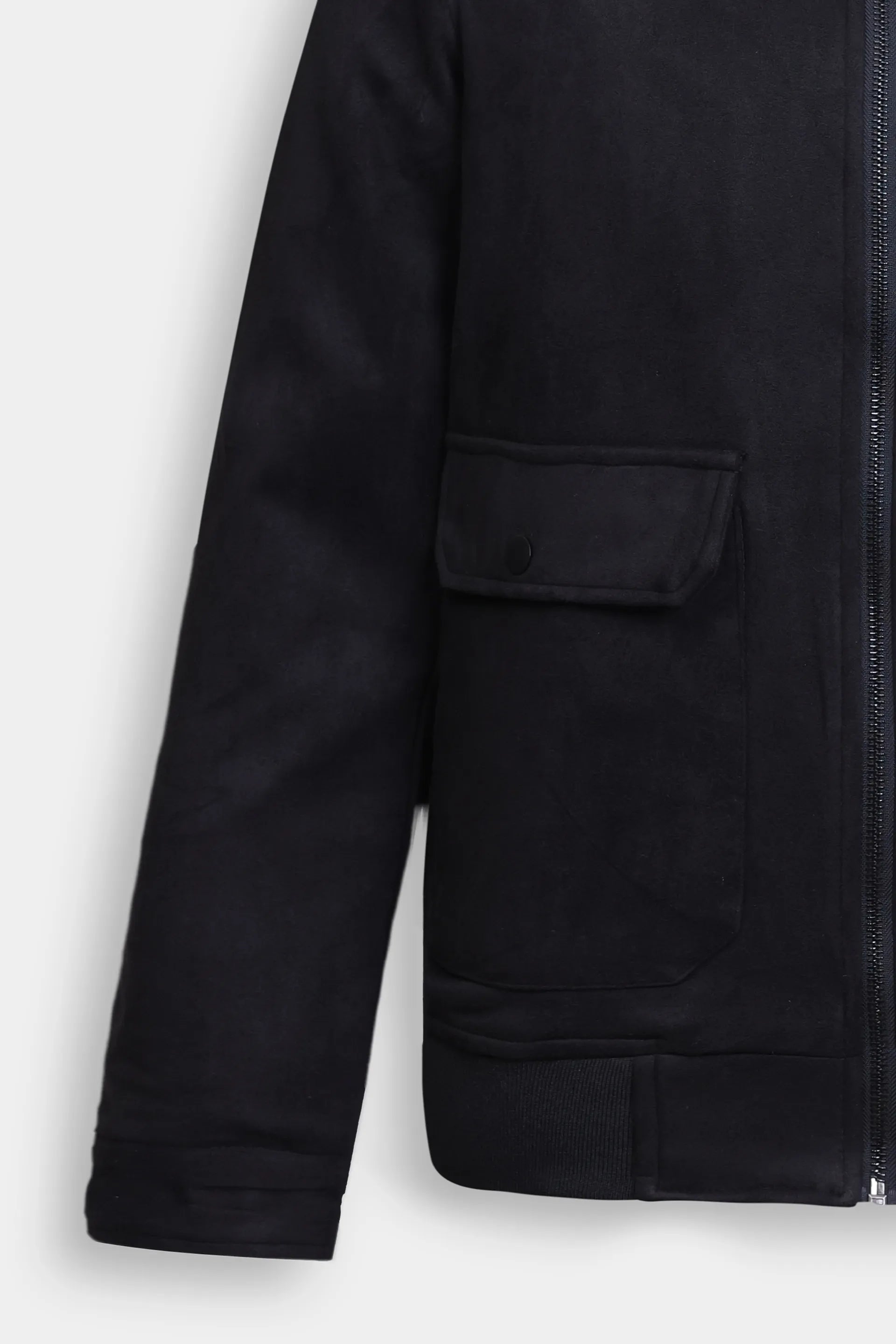 Faux Suede Mock Neck Jacket - Cougar Clothing