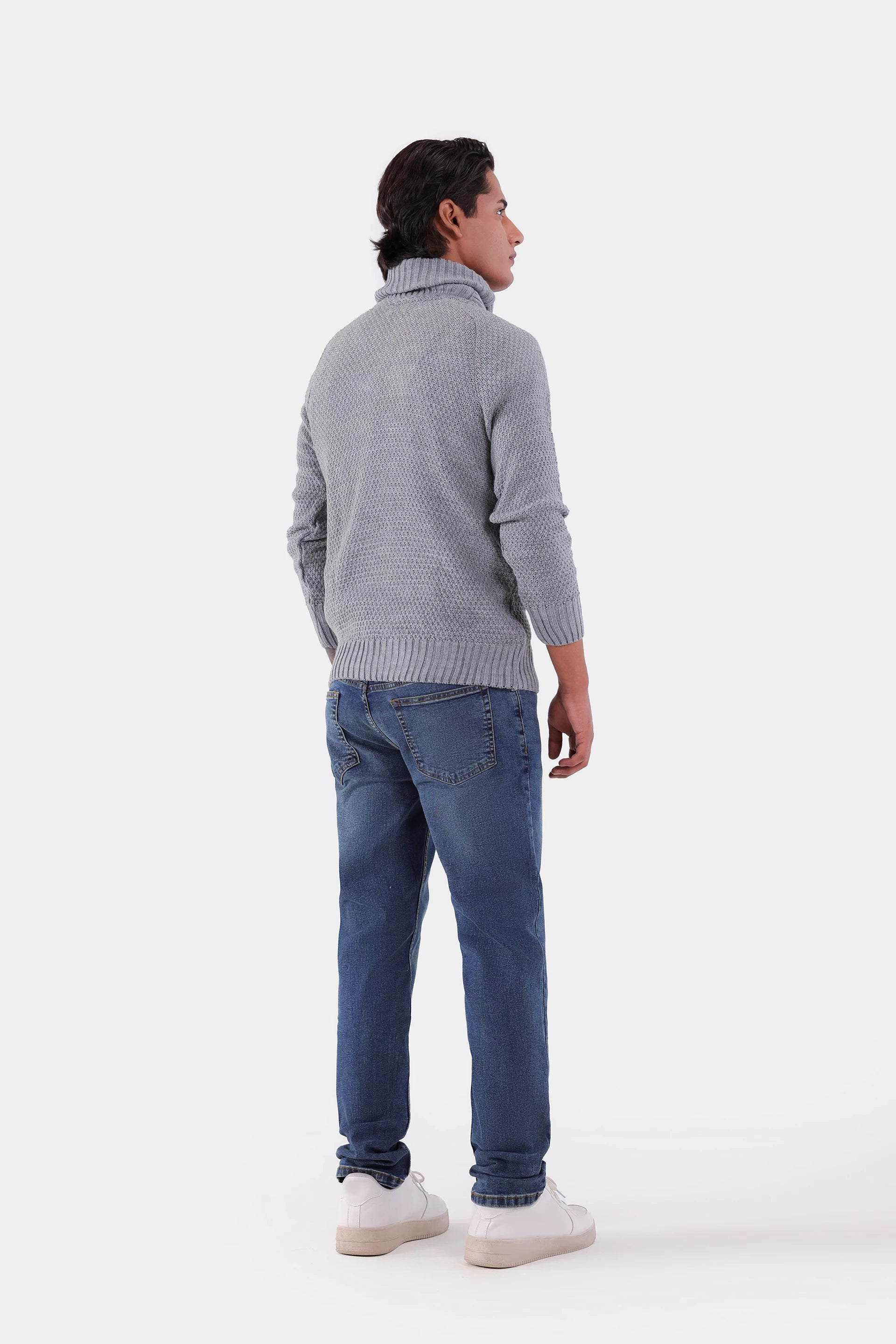 Shawl Neck Knit Sweater - Cougar Clothing