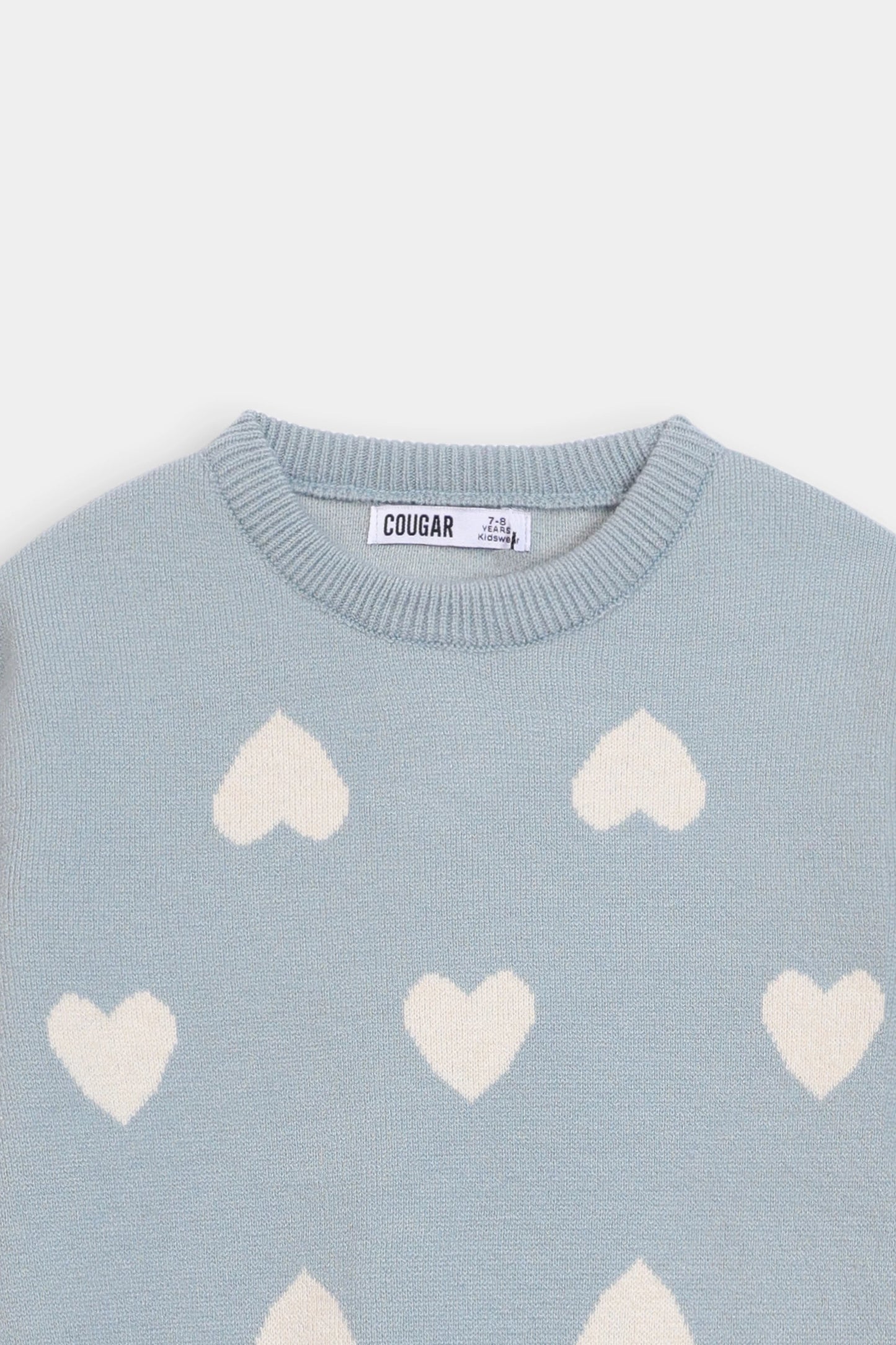 Heart Jacquard Knit Sweater - Cougar Clothing