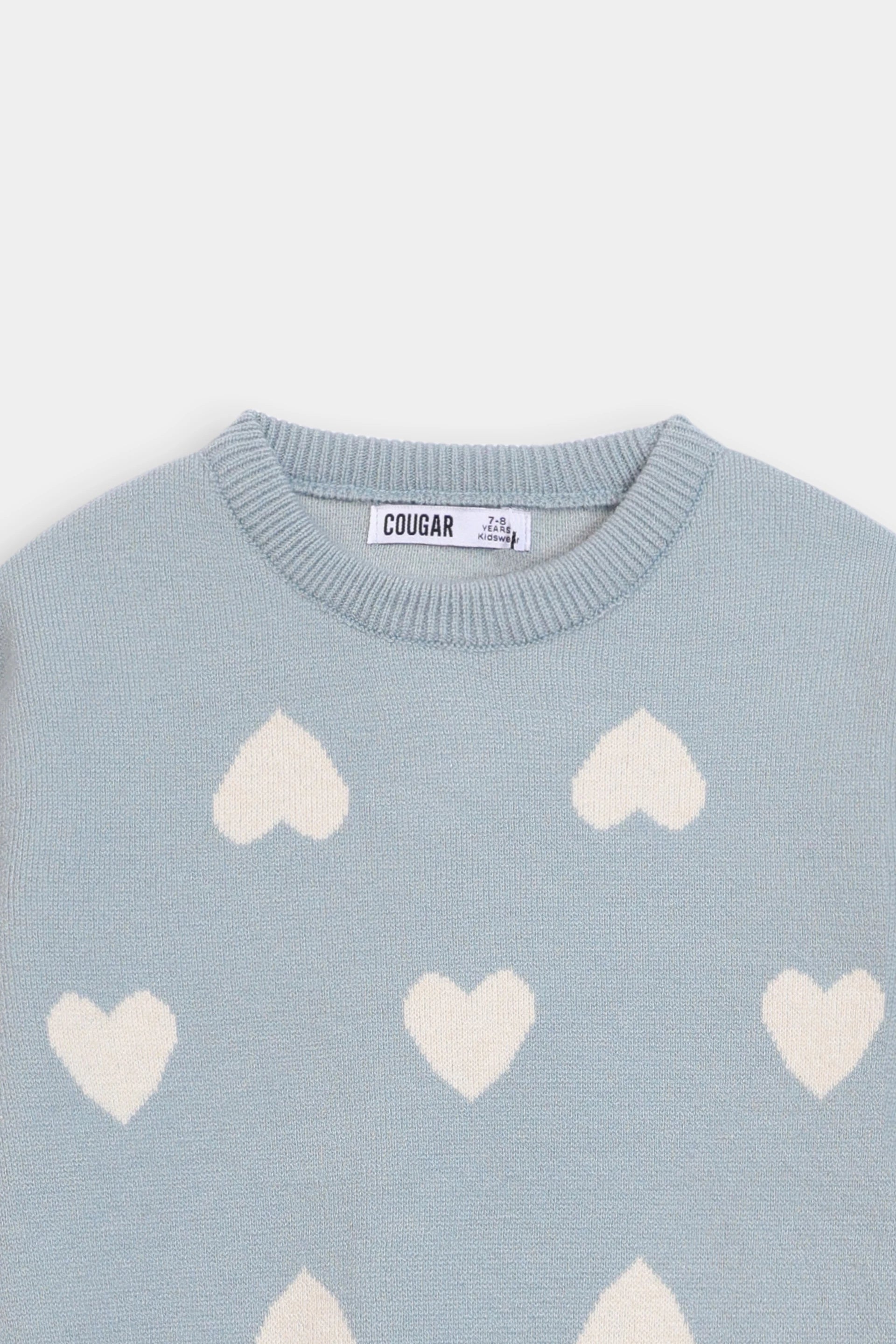 Heart Jacquard Knit Sweater - Cougar Clothing