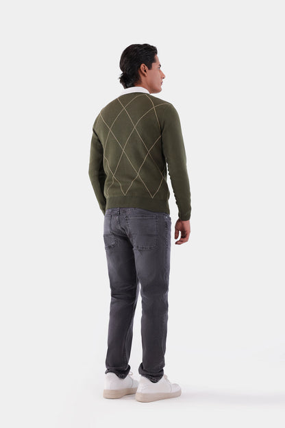 Argyle Knit Sweater - Cougar Clothing