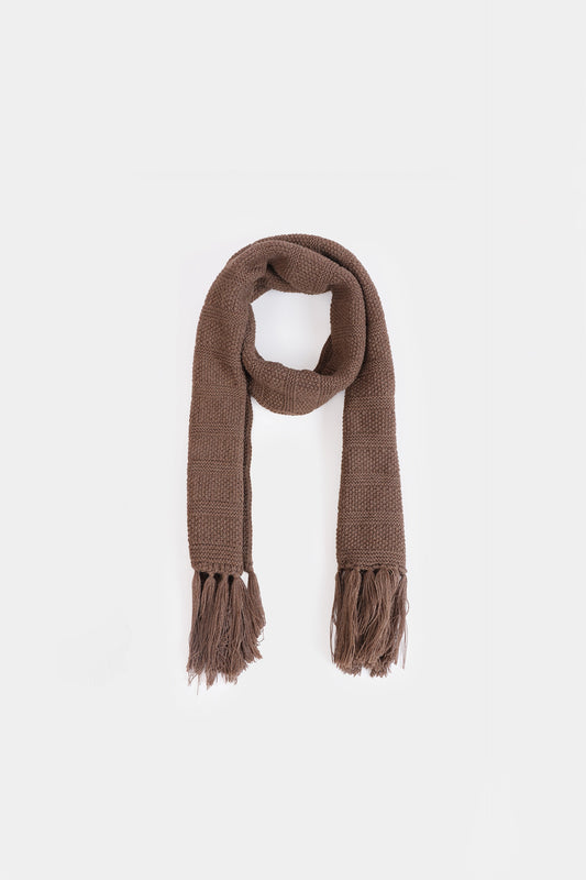 Knitted Scarf With Fringes - Cougar Clothing