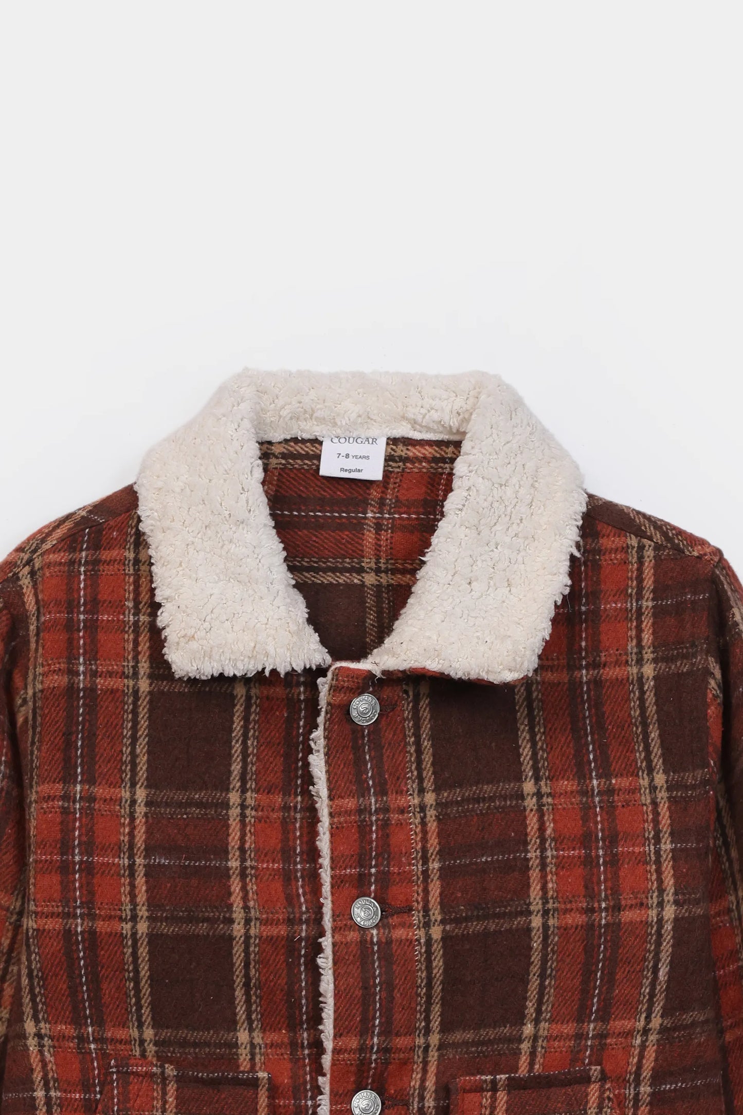 Sherpa Collar Checkered Shacket - Cougar Clothing