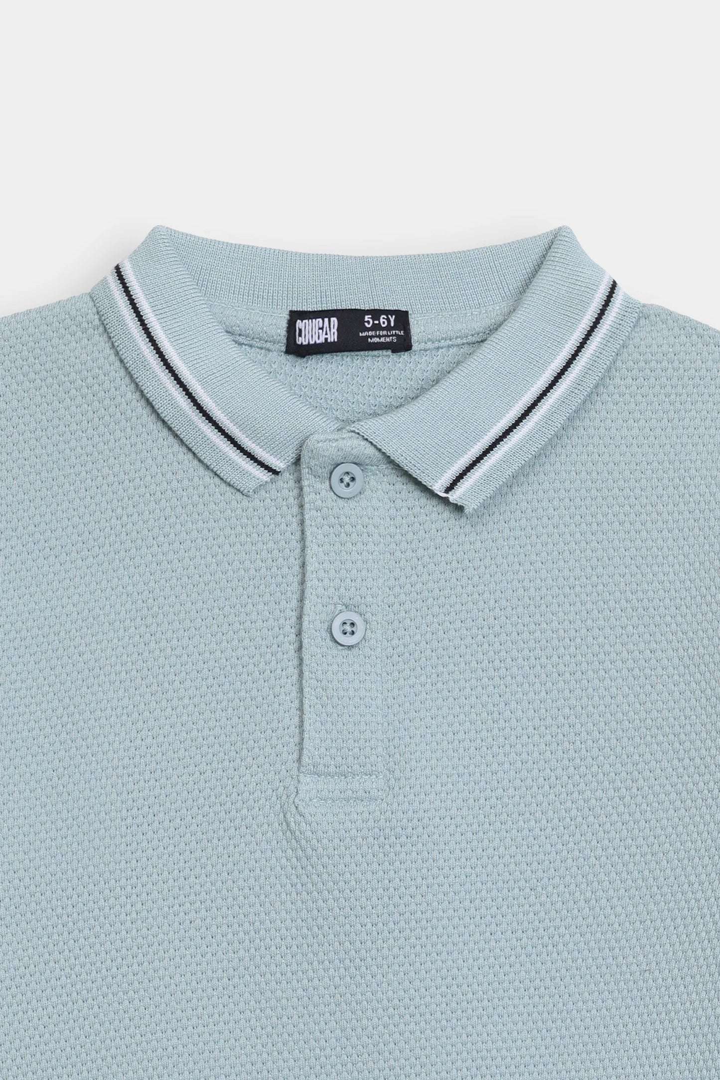 Popcorn Knit Polo With Tipping - Cougar Clothing