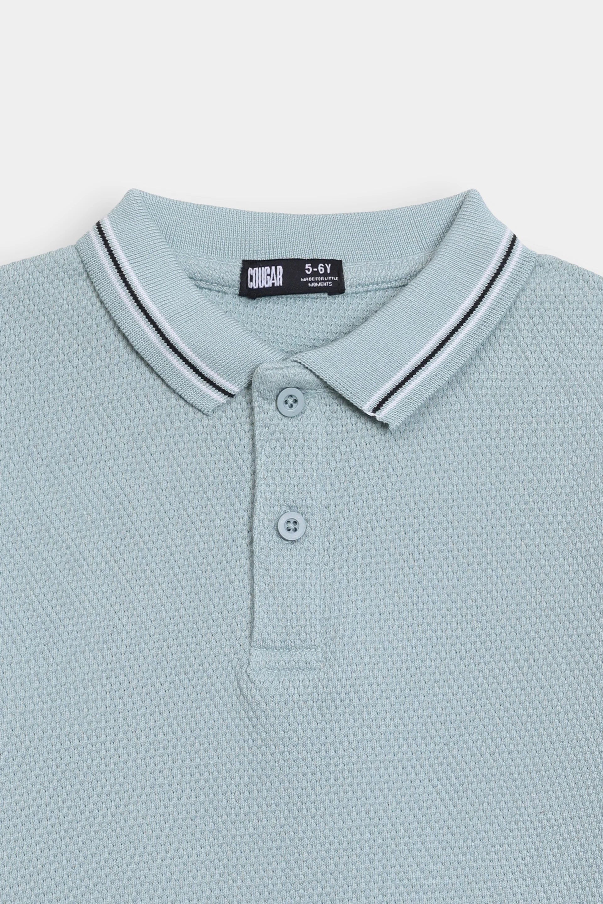 Popcorn Knit Polo With Tipping - Cougar Clothing