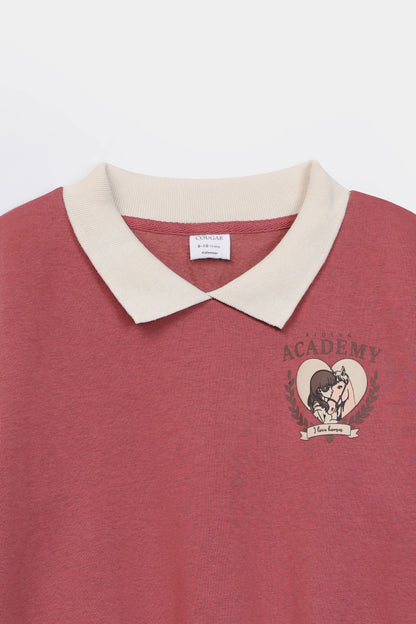 Contrast Collared Sweatshirt - Cougar Clothing