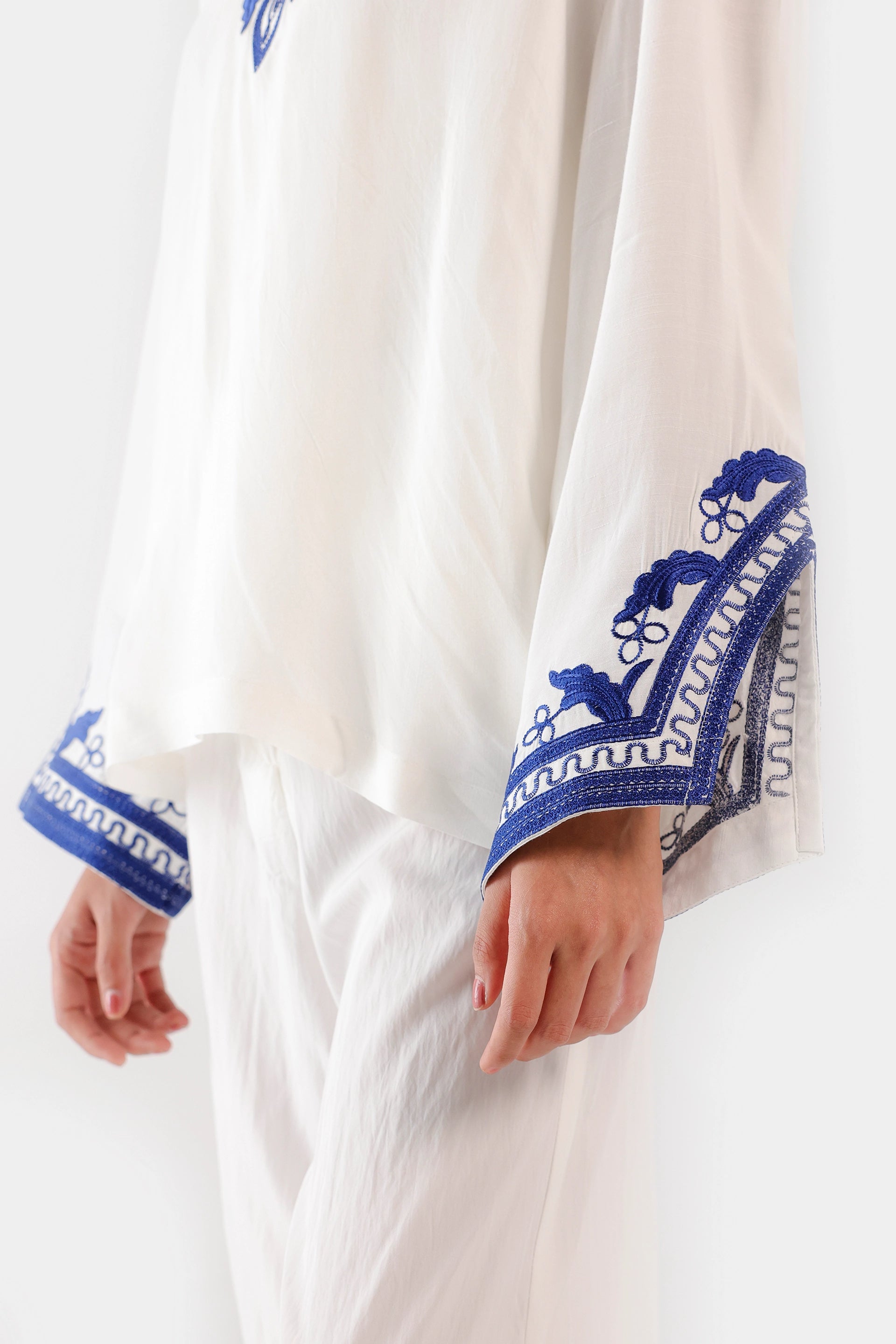Embroidered Raw Silk Top - Cougar Clothing
