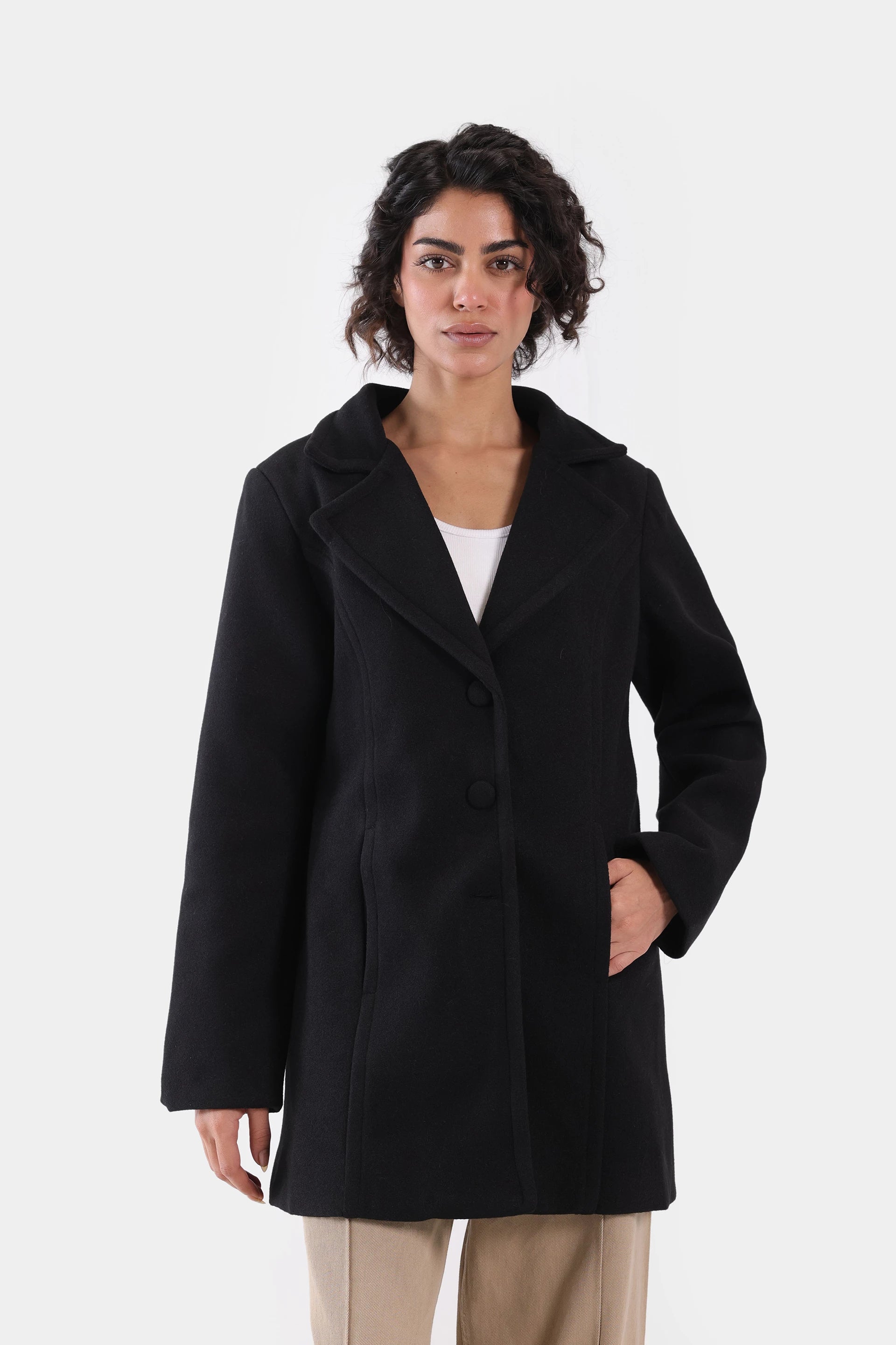 Single Breasted Mid-Length Coat - Cougar Clothing