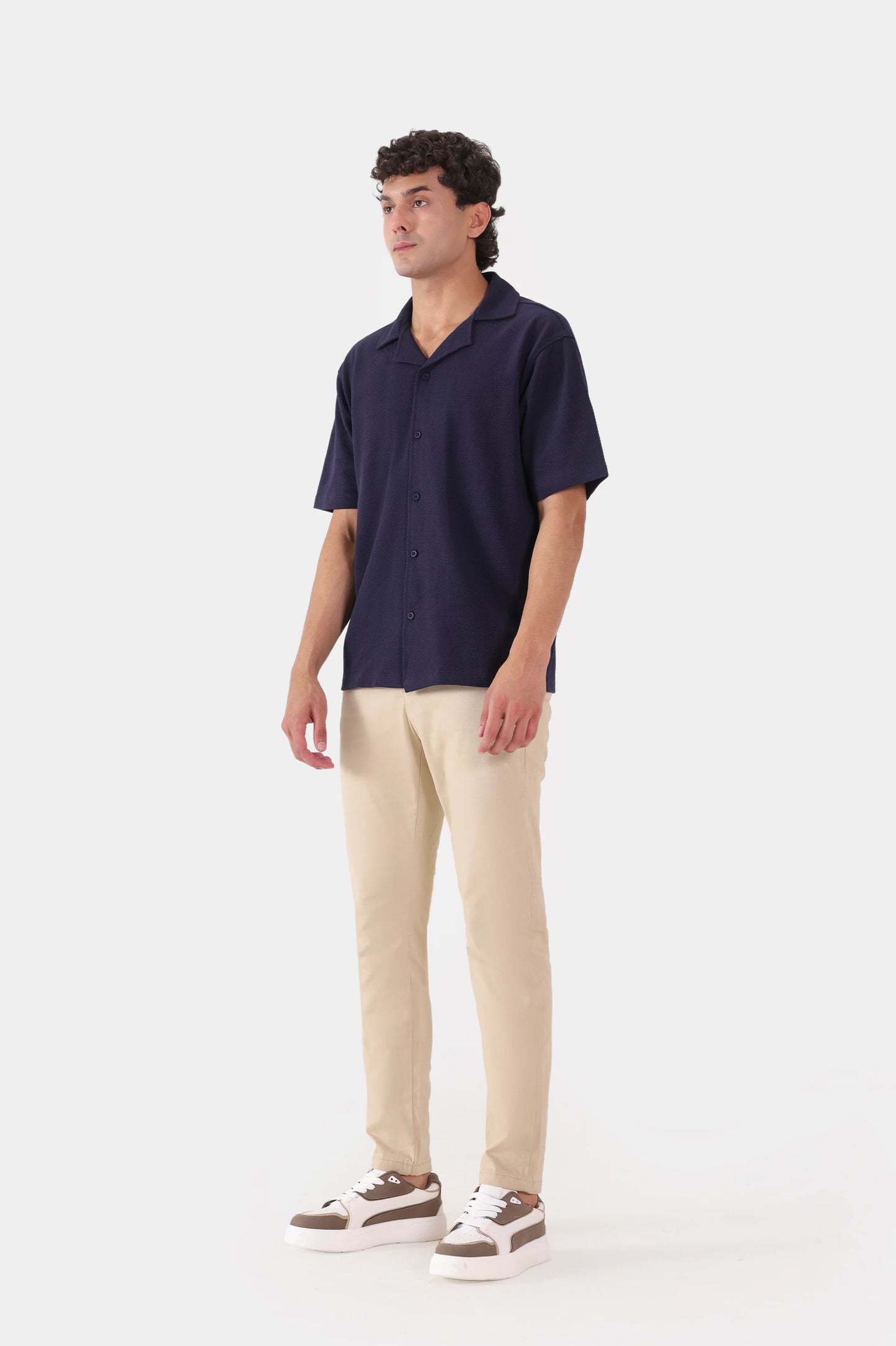Popcorn Knit Boxy Shirt - Cougar Clothing