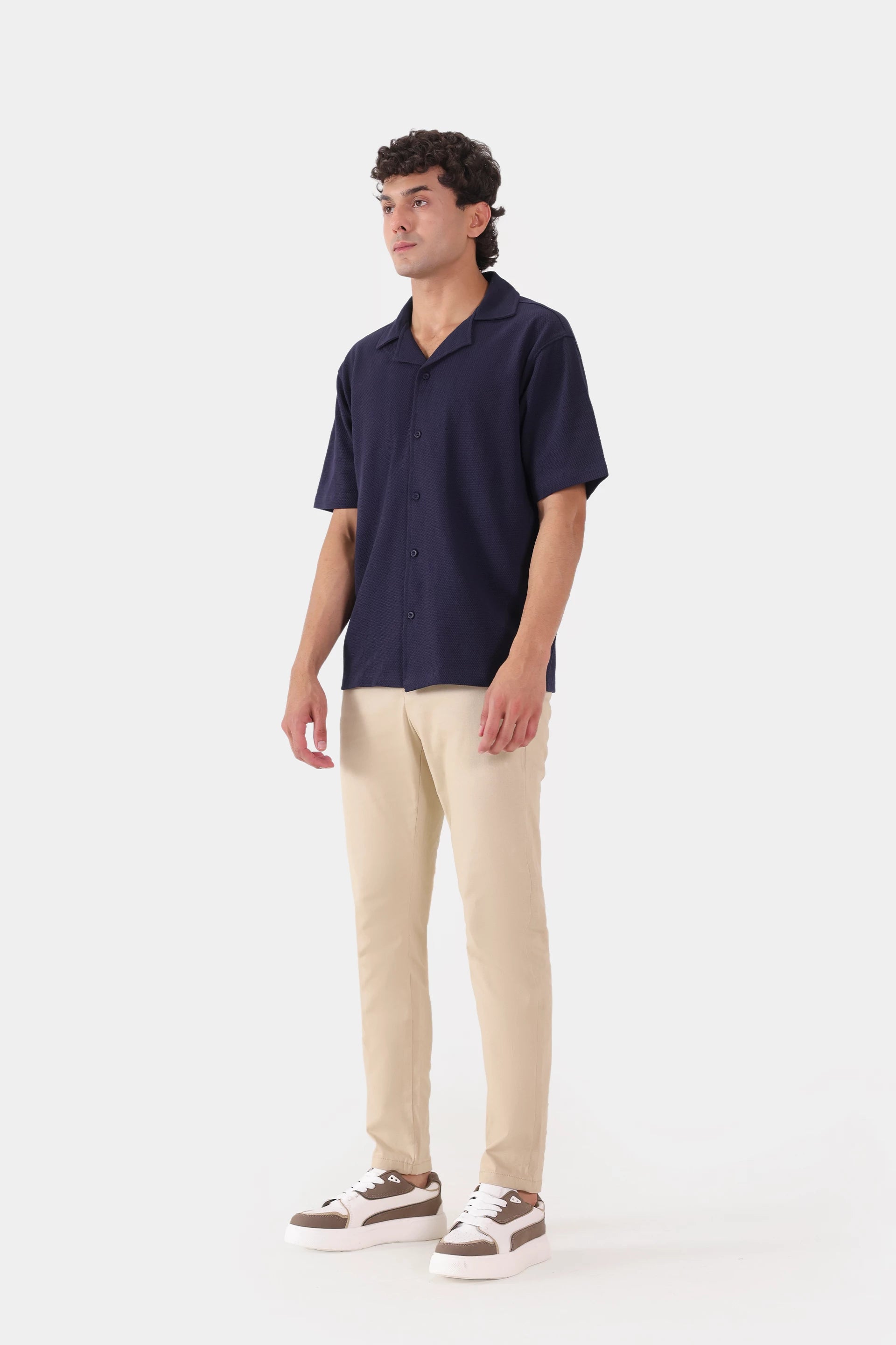 Popcorn Knit Boxy Shirt - Cougar Clothing
