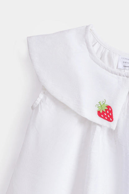 Bib Collar Embroidered Top - Cougar Clothing