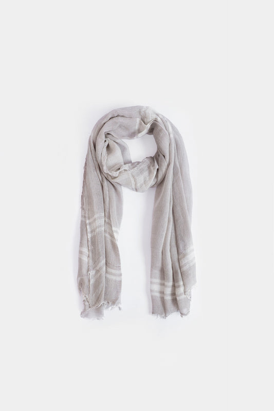 Contrast Stripe Border Scarf - Cougar Clothing