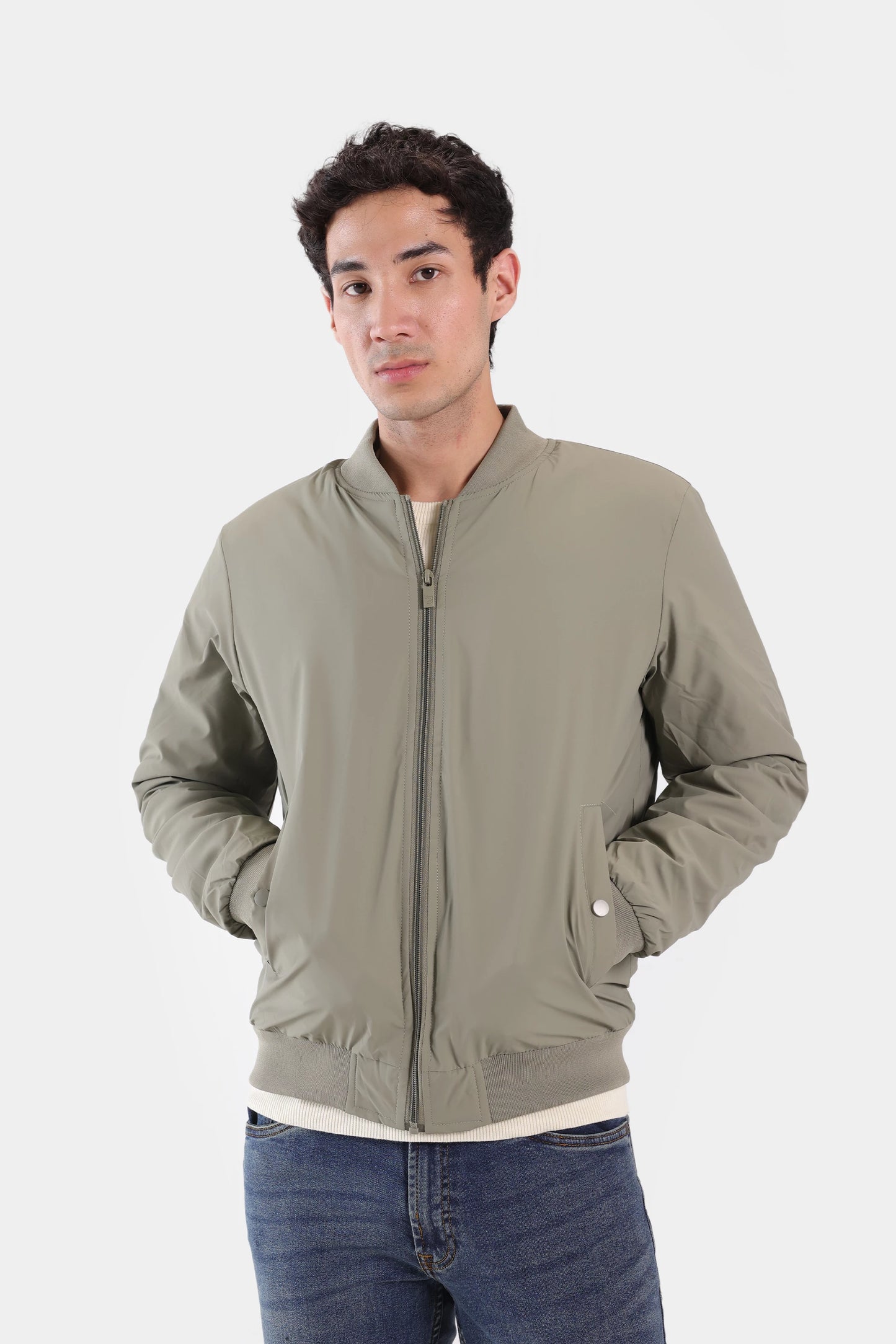 Tonal Zipped Bomber Jacket - Cougar Clothing