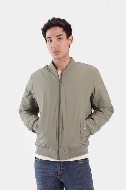 Tonal Zipped Bomber Jacket - Cougar Clothing