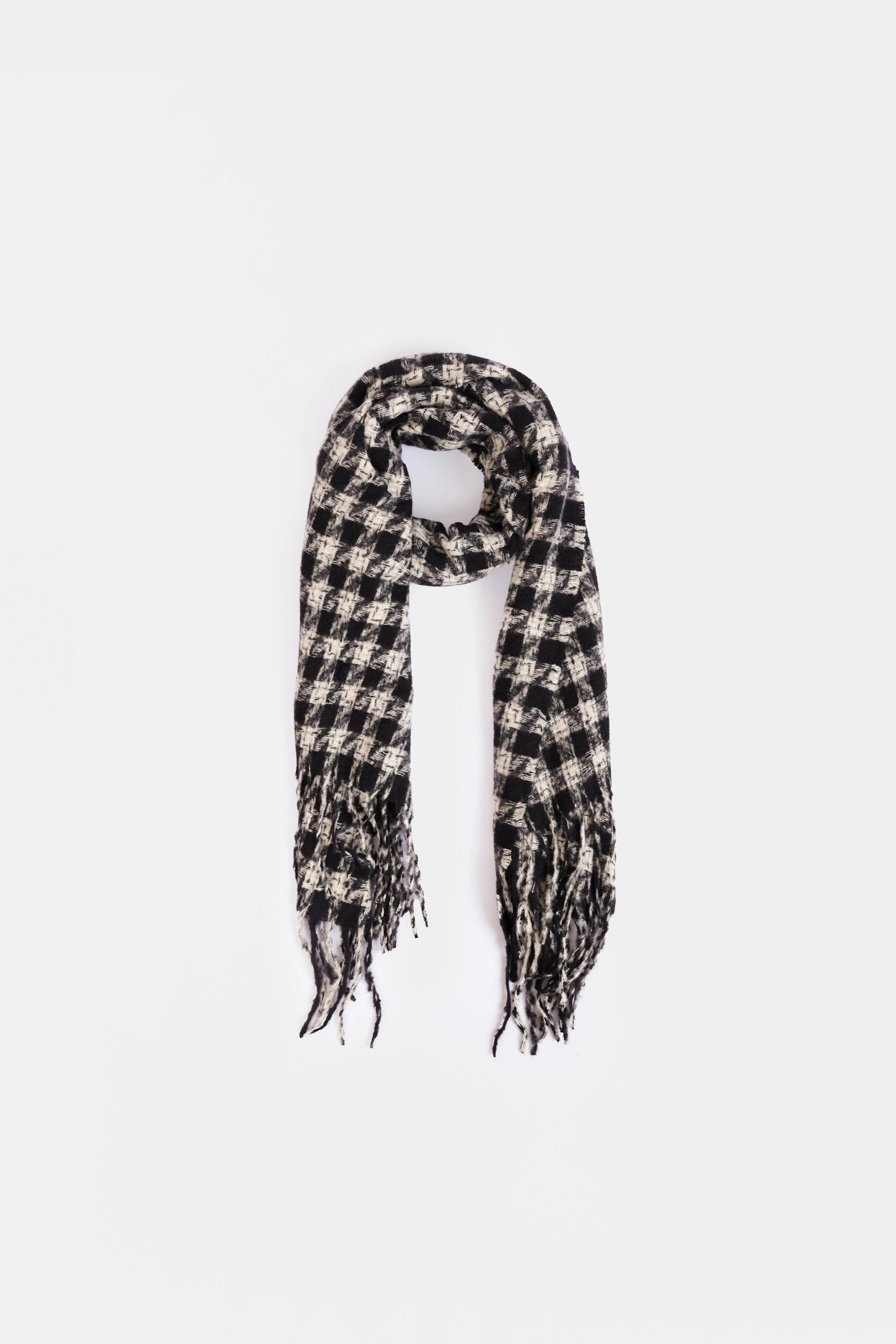 Houndstooth Pattern Knitted Shawl - Cougar Clothing