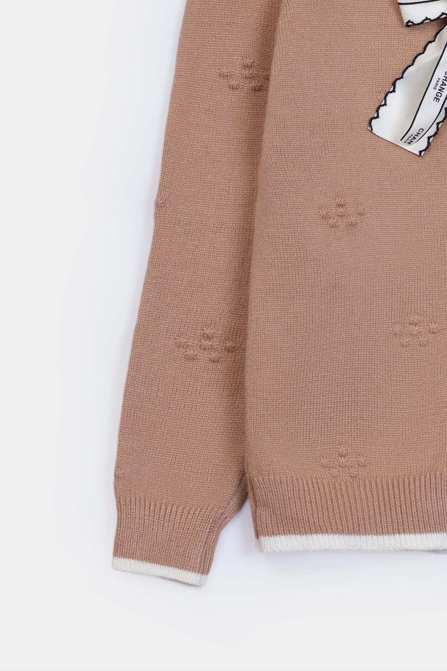 Textured Bow-Detailed Cardigan