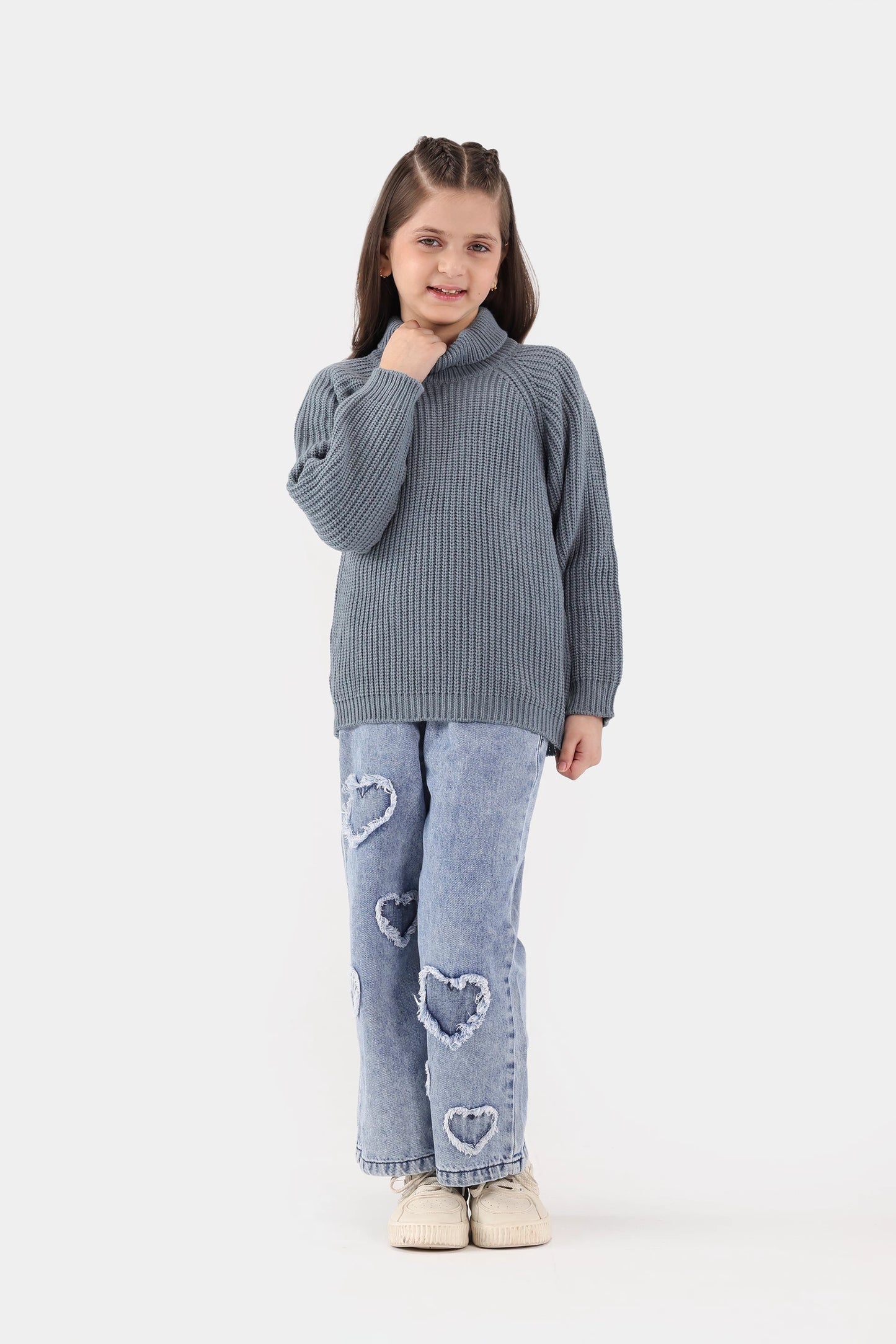 Roll Neck Purl Knit Sweater - Cougar Clothing