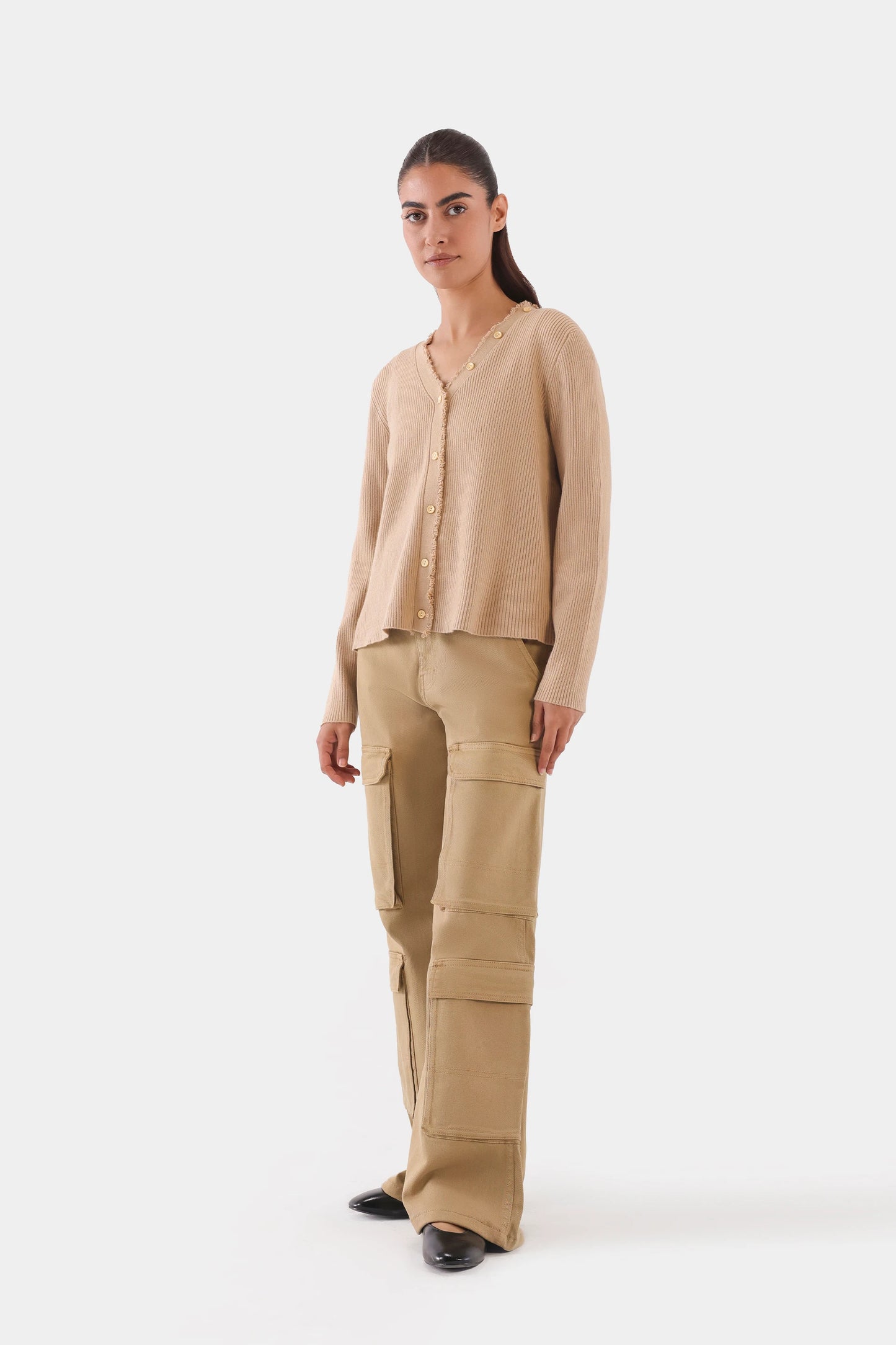 Frayed Placket Cardigan - Cougar Clothing