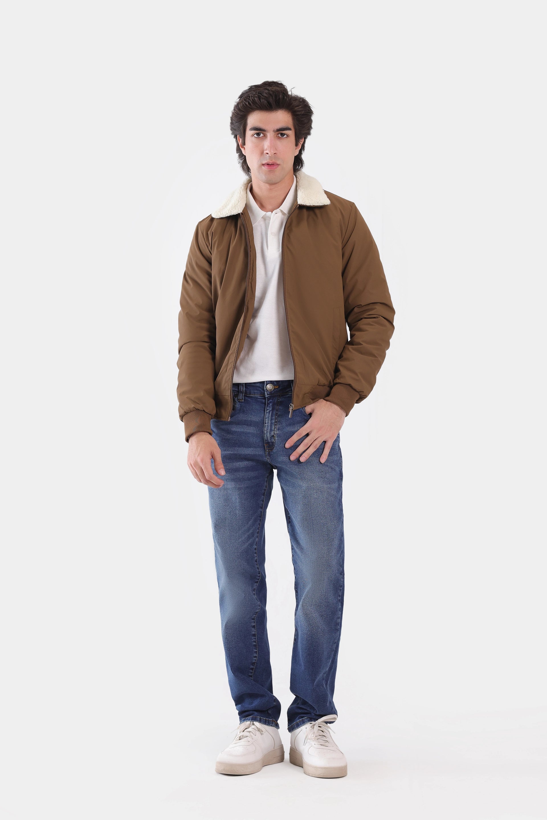 Contrast Sherpa Collar Jacket - Cougar Clothing