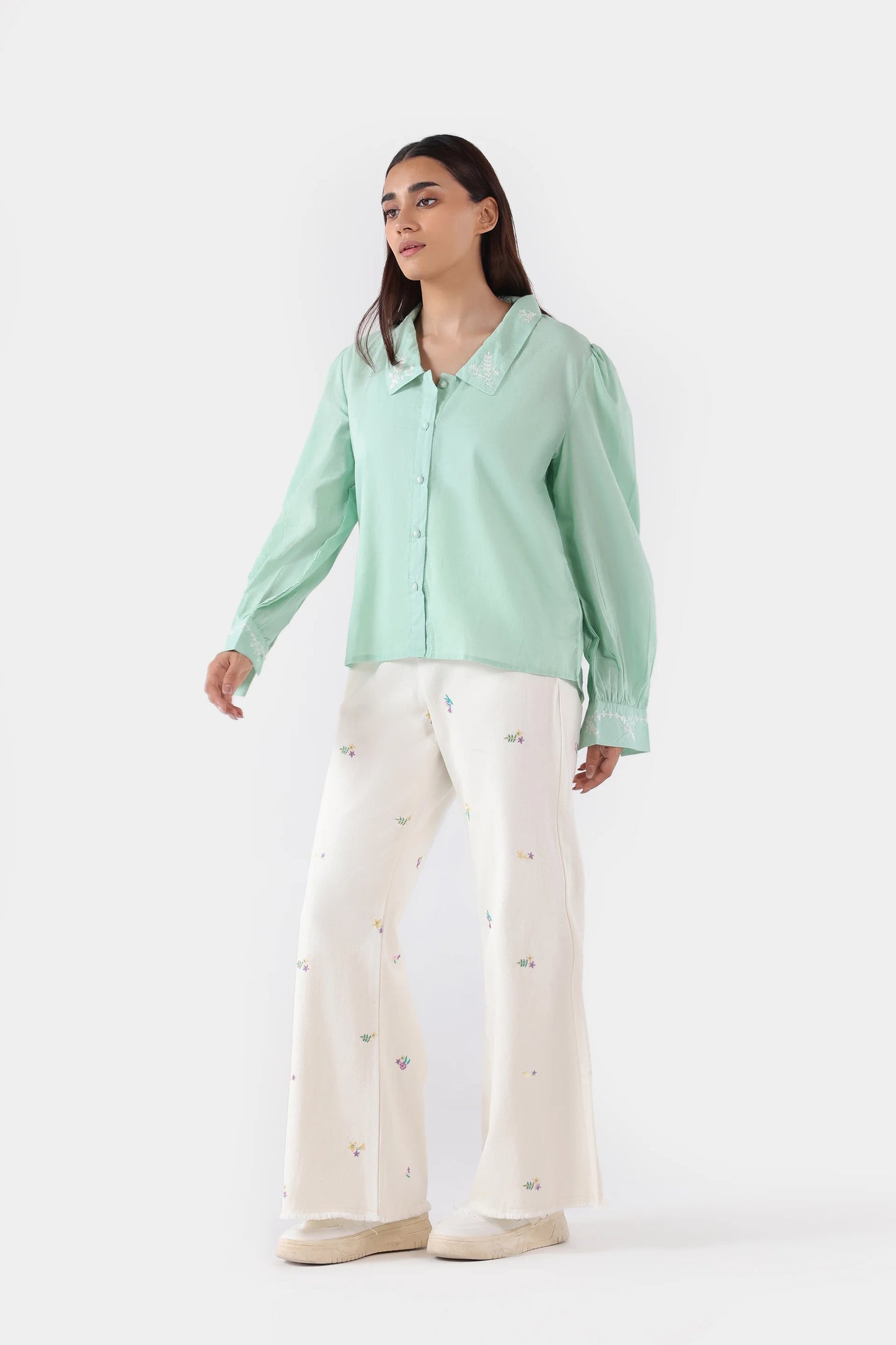 Embroidered Button Down - Cougar Clothing