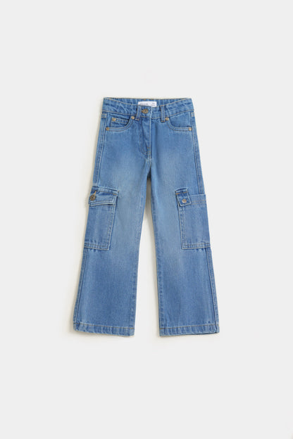 Wide Leg Cargo Jeans - Cougar Clothing