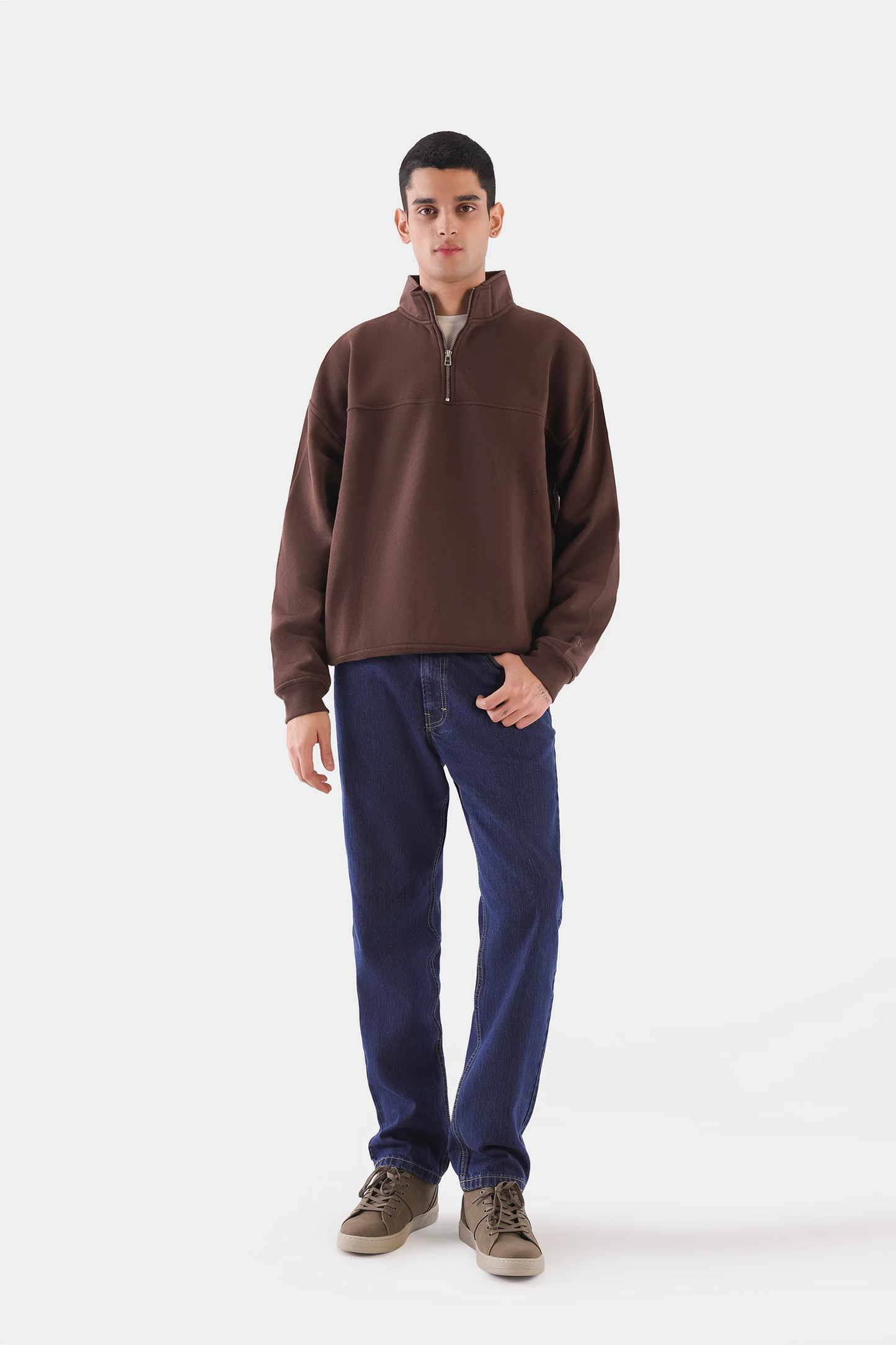 Paneled Quarter Zip Sweatshirt - Cougar Clothing