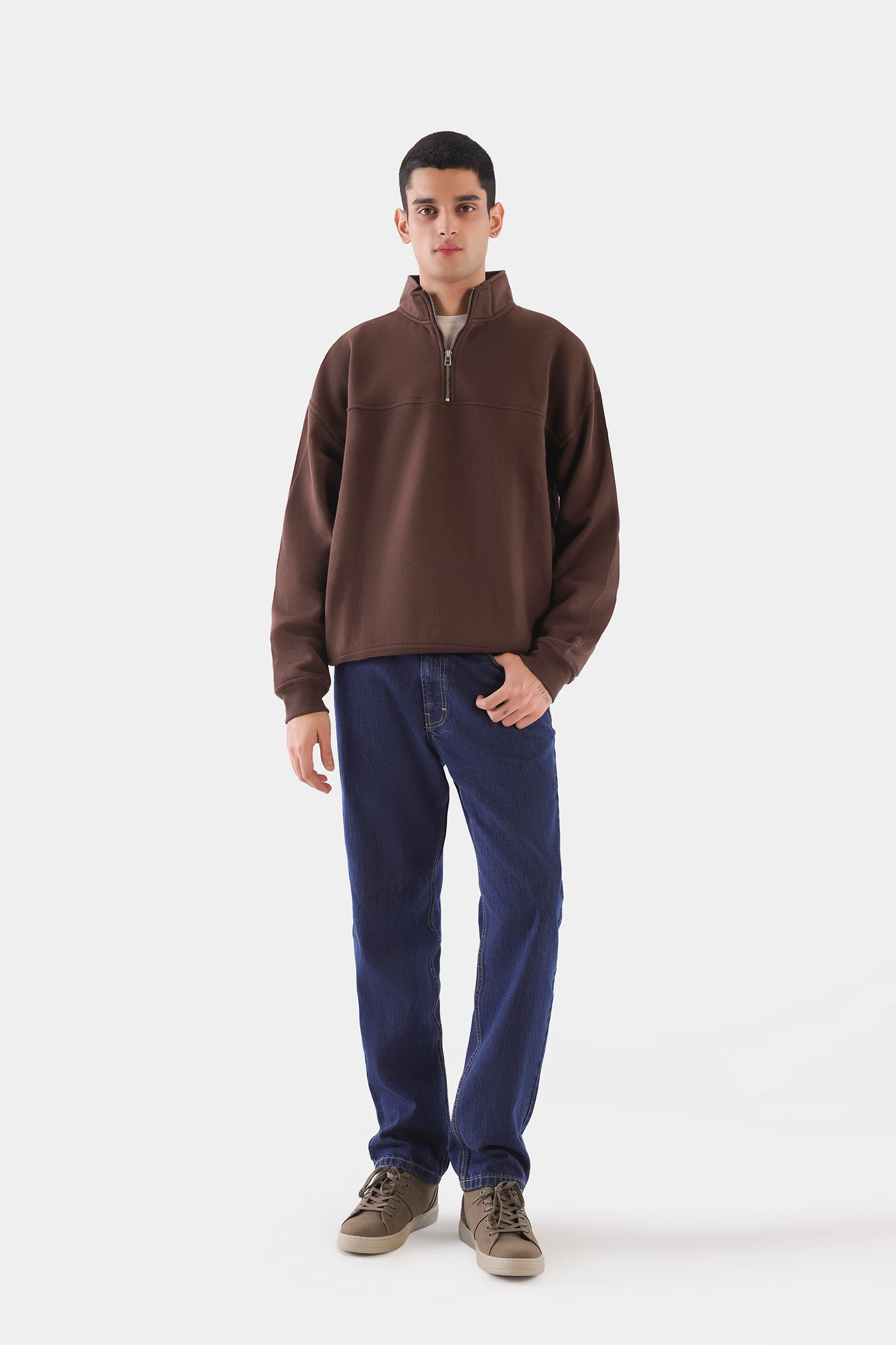 Paneled Quarter Zip Sweatshirt - Cougar Clothing