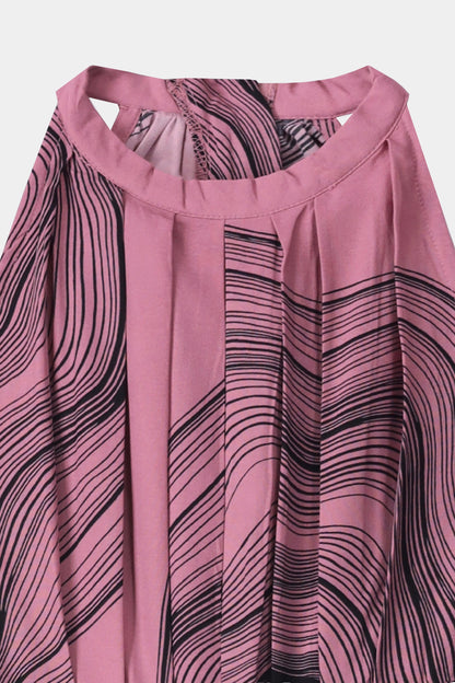 Printed Jumpsuit With Belt - Cougar Clothing